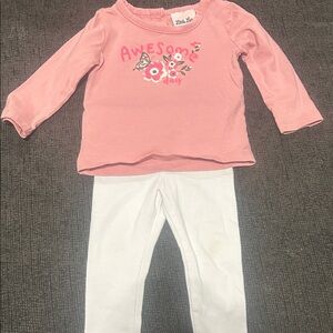 Little Lass Pink and White Kids Matching Set